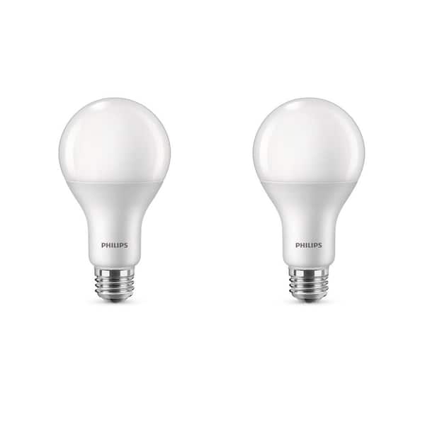 Udgående godt Beskrive Philips 150-Watt Equivalent A21 Dimmable with Warm Glow Dimming Effect Energy  Saving LED Light Bulb Soft White (2700K) (2-Pack) 558221 - The Home Depot