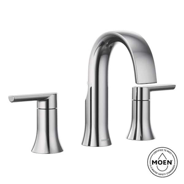 Doux 8 in. Widespread 2-Handle Bathroom Faucet Trim Kit in Chrome (Valve Not Included)