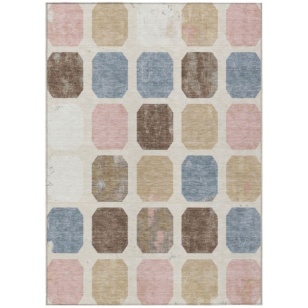 Chantille Machine Washable Indoor/Outdoor Abstract ACN1950 Linen 3 ft. x 4 ft. Area Rug