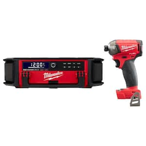 M18 18-Volt Lithium-Ion Cordless PACKOUT Radio/Speaker with Built-In Charger W/M18 FUEL SURGE 1/4 in. Hex Impact Driver