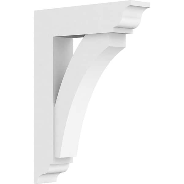 Ekena Millwork Standard Thorton 3 in. W x 22 in. H x 16 in. D Signature Urethane Polyurethane Bracket With Traditional Ends