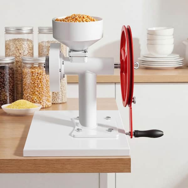 Manual Grain Mill, Durable Carbon Steel Wheat Grinding Mill with Adjustable Settings, Hand-Crank Corn Grinder