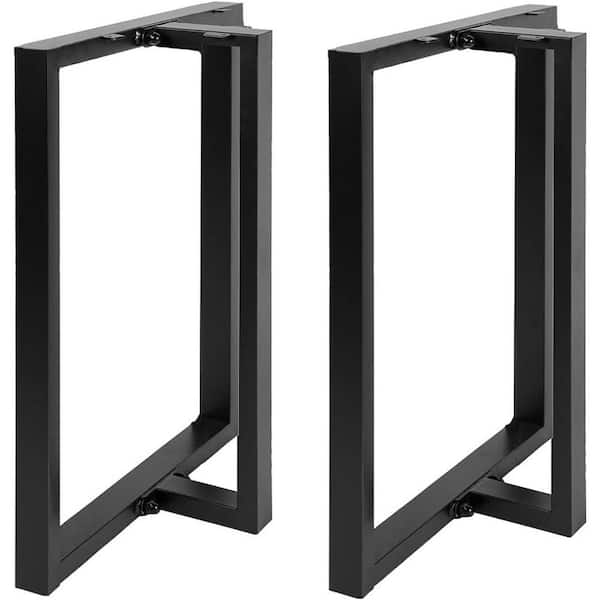 Metal Table Legs 28 x 24 in. Heavy-Duty Desk Legs Furniture Legs for Dinning Table Computer Table, Office Black 2-Pieces