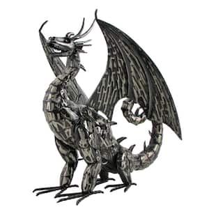 21 in. Tall Metal Dragon Statue "Vakhtang"