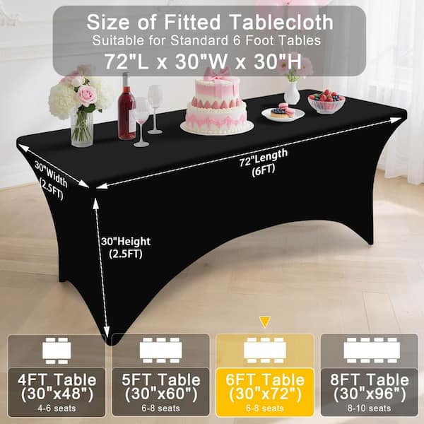 2/4/6 Pack Spandex 6ft/8ft Table Skirts For Rectangle Table Stretch - Shop