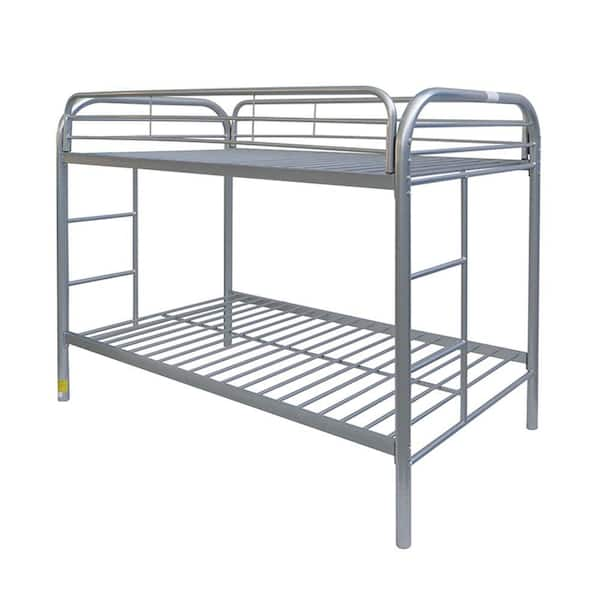 Acme Furniture Thomas Silver Twin Over Twin Metal Kids Bunk Bed