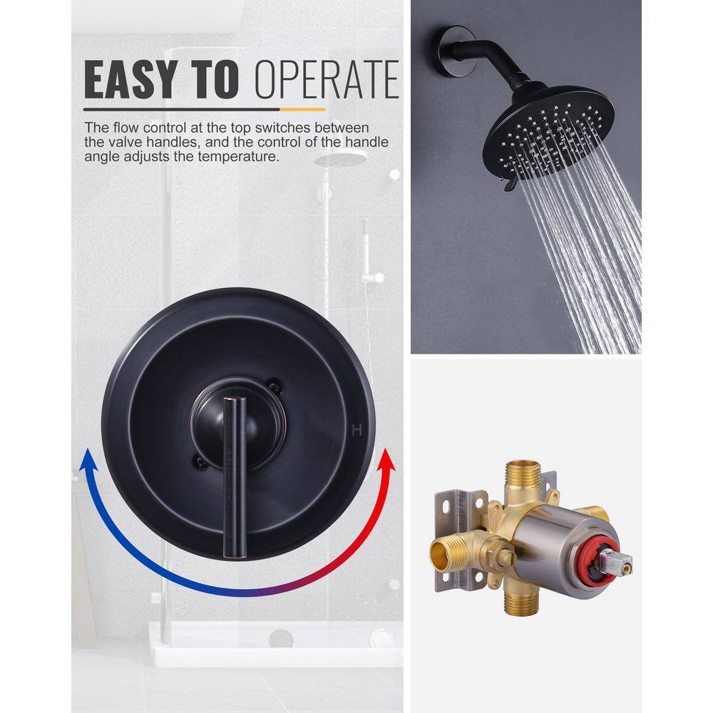 Oil Rubbed Bronze Wall Mounted Shower System with Tub Spout