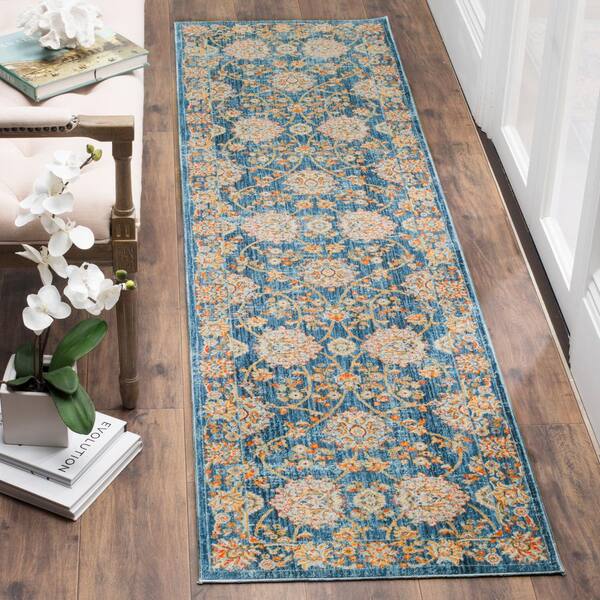 Vintage Persian 2 x 6 Turquoise/Multi Persian Runner Rug