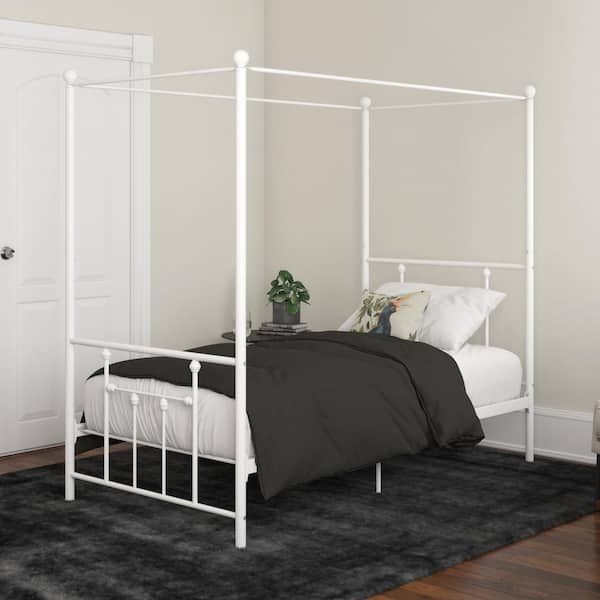 Dhp Mia White Canopy Twin Bed De40421, Canopy For Twin Bed