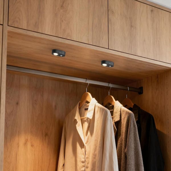 3-Pack Black Motion Sensor LED Under Cabinet Lighting, Dimmable Remote Controlled Under Counter Lights for Kitchen