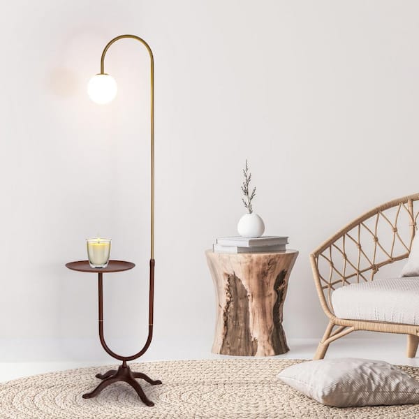 Modern Floor Lamp for Living Room, Adjustable Height Standing Lamp with  Marble Base, 3-Way Dimmable Gold Brass Tall Pole Light with White Linen  Shade for Reading, Bedroom, Chain Switch, Bulb Included 