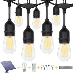 Newhouse Lighting Outdoor 48 ft. Plug-In S14 Edison Bulb LED String Light  with Wireless 265W Dimmer, Remote Control, Extra Bulb, Black CSTRINGLEDDIM  - The Home Depot