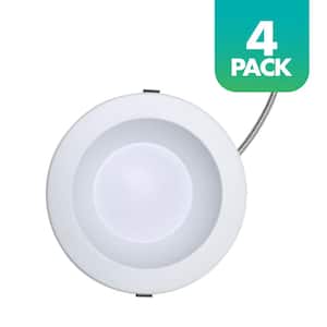 8 in. Selectable CCT Canless Integrated LED Retrofit White Recessed Light with Selectable Lumen CEC Compliant (4-Pack)