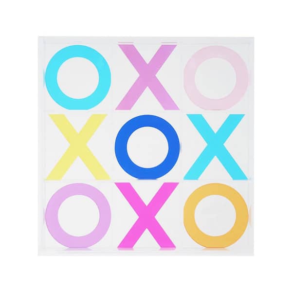 American Art Decor Classic Games 10 in. x 11.5 in. Multicolor Acrylic Tic Tac Toe Board Game Set Coffee Table Decor