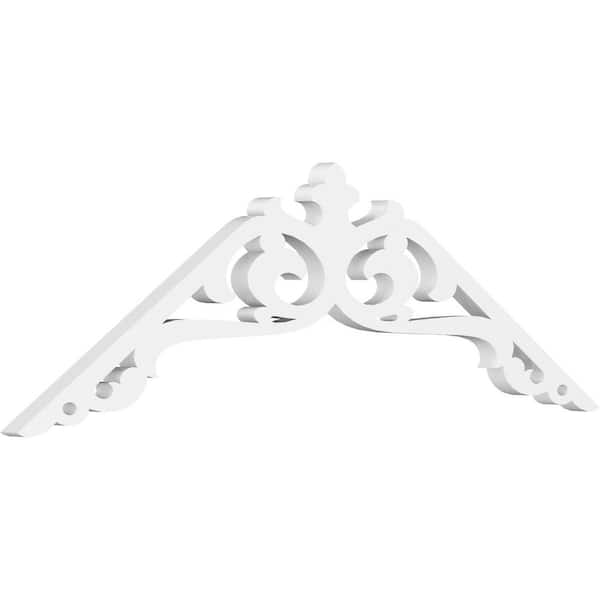 Ekena Millwork 1 in. x 36 in. x 12 in. (8/12) Pitch Amber Gable Pediment Architectural Grade PVC Moulding