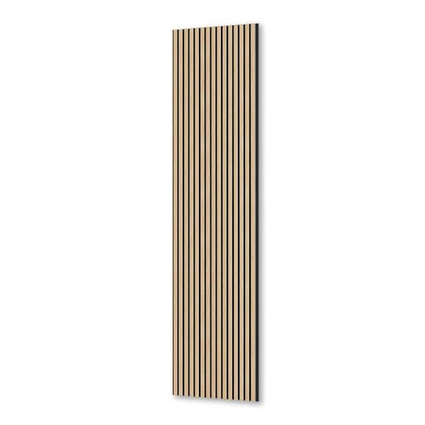 comforthomi White Oak 0.9in. X 1.71ft. X 8.86ft. Acoustic/Sound Absorb 3D Oak Overlapping Wood Slat Decorative Wall Paneling 2-pack