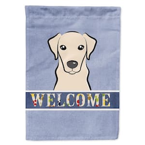 28 in. x 40 in. Polyester Yellow Labrador Welcome Flag Canvas House Size 2-Sided Heavyweight