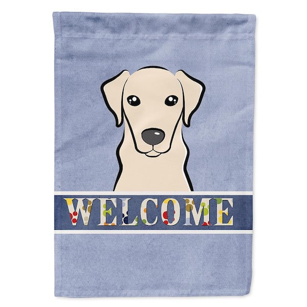Caroline's Treasures 28 in. x 40 in. Polyester Yellow Labrador Welcome Flag Canvas House Size 2-Sided Heavyweight