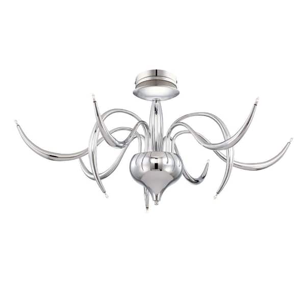 Eurofase Vertigo Collection 9-Light Chrome Flushmount