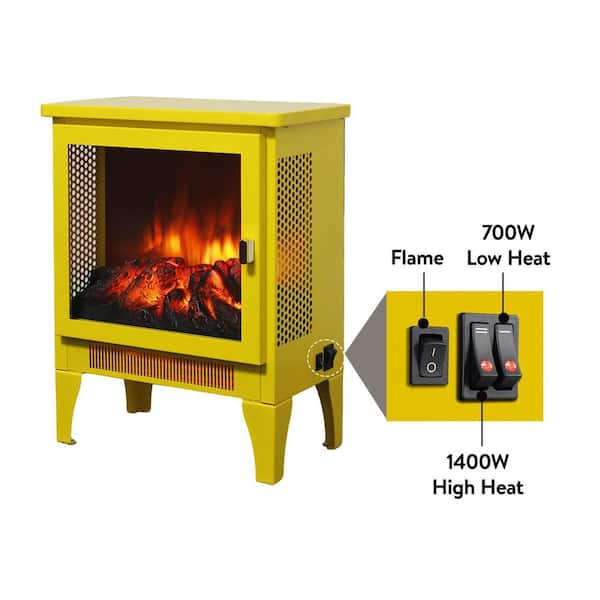 ToolCat 14 in. Freestanding Fireplace Heater 400 sq. ft. Electric