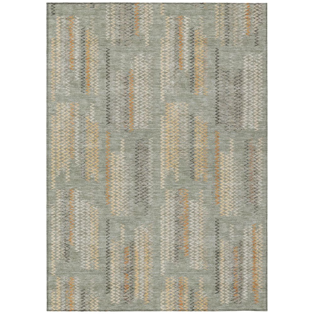 Chantille Machine Washable Indoor/Outdoor Abstract ACN2887 Green 8 ft. x 10 ft. Area Rug price history on PriceWatchPro