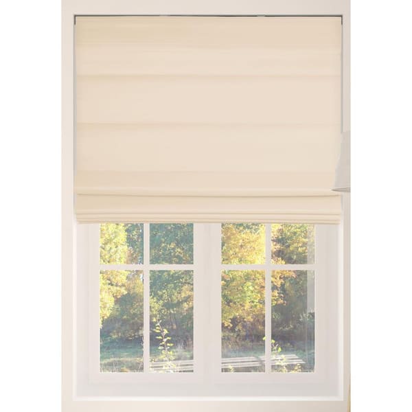 Pebble Beach Cordless Bottom Up Light Filtering with Backing Fabric Roman Shades 31.5 in. W x 60 in. L
