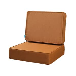 Outdoor Deep Seat Square Cushion Set 24x24" 18x24", Lounge Chair Loveseat Bench Cushions (Signal Orange)