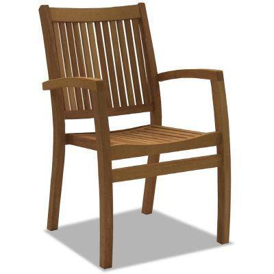 Hampton Bay Amazon Teak Patio Arm Chair (Set of 2)-DISCONTINUED