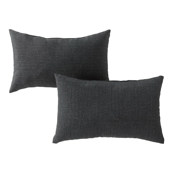 Greendale Home Fashions Carbon Lumbar Outdoor Throw Pillow (2-Pack)