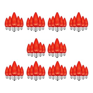 C9 Red LED Shatterproof Replacement Bulbs (50-Pack)