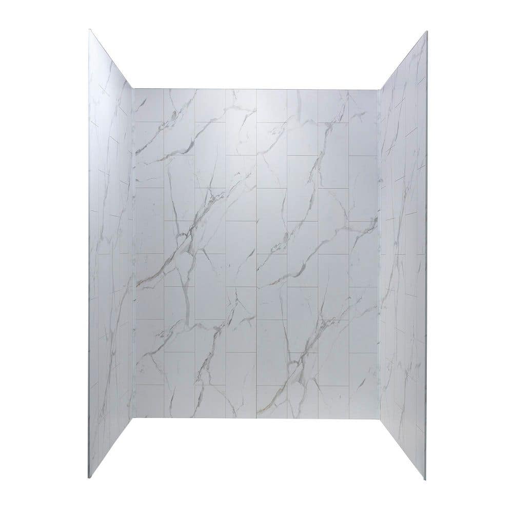 Carrara Marble 32" x 60" x 78" Vinyl Shower Surround Kit