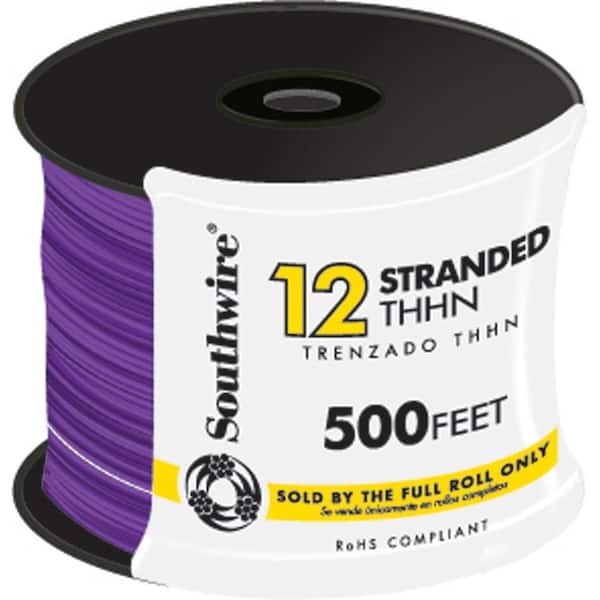 Southwire 500 ft. 12 Purple Stranded CU THHN Wire