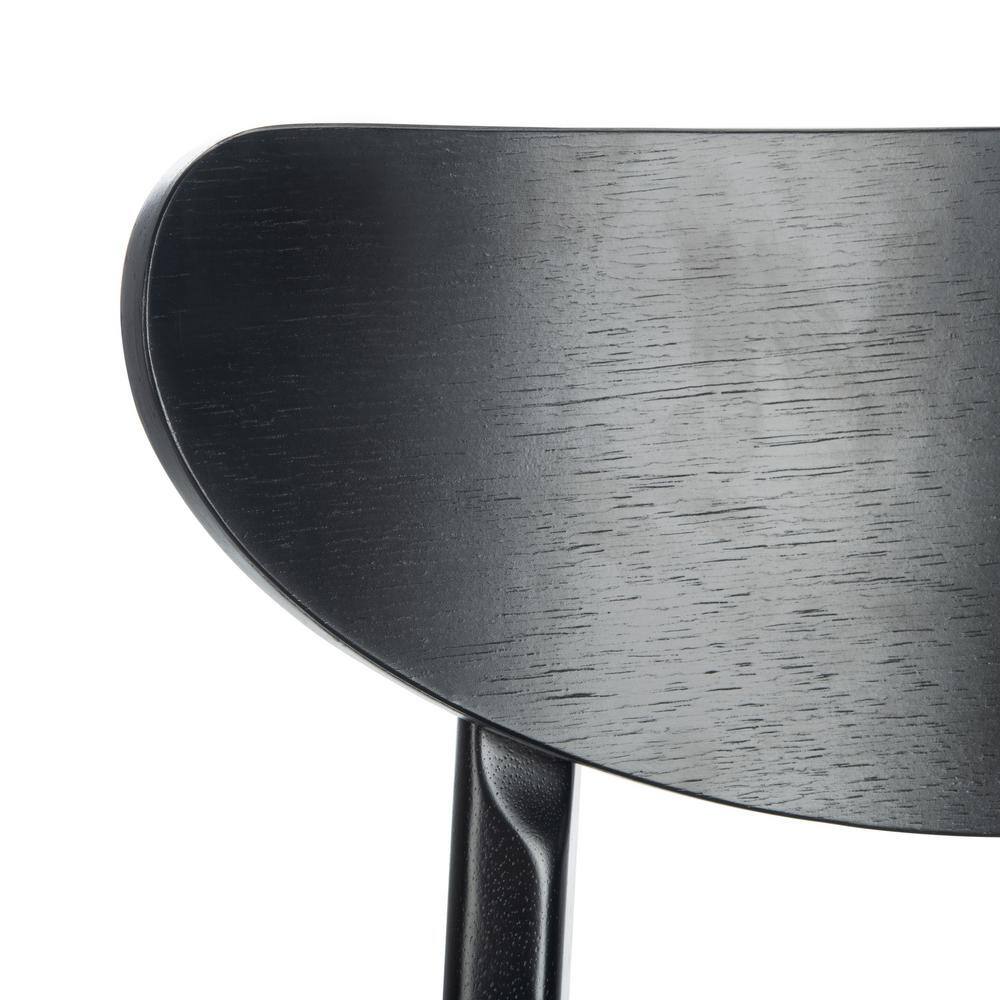 Lucca Black Wood Side Chair with Grey Cushion