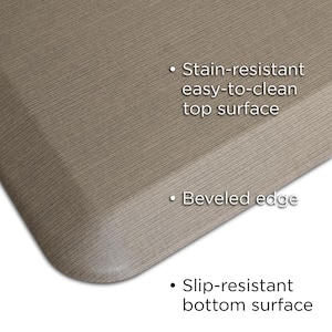 NewLife Designer Grasscloth Pecan 20 in. x 32 in. Anti-Fatigue Comfort Kitchen Mat