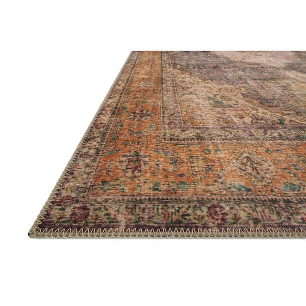 Loren Plum/Multi 2 ft. 3 in. x 3 ft. 9 in. Distressed Bohemian Printed Area Rug