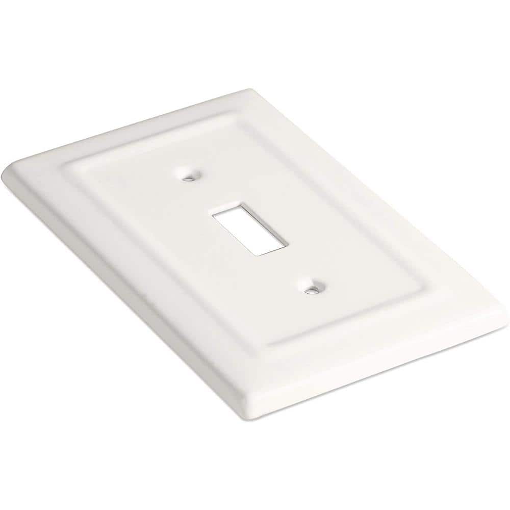 Classic White Metal 1-Gang Toggle Wall Plate Cover