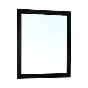 Lovington 32 in. L x 26 in. W Solid Wood Frame Wall Mirror in Black