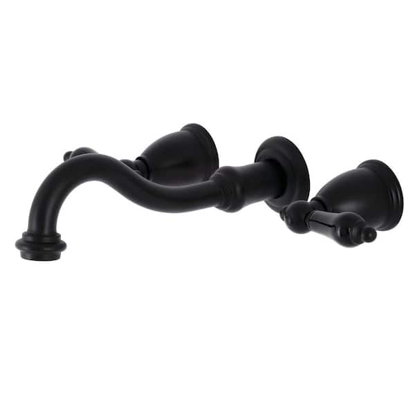 Kingston Brass Duchess 2-Handle Wall Mount Bathroom Faucet in Matte Black