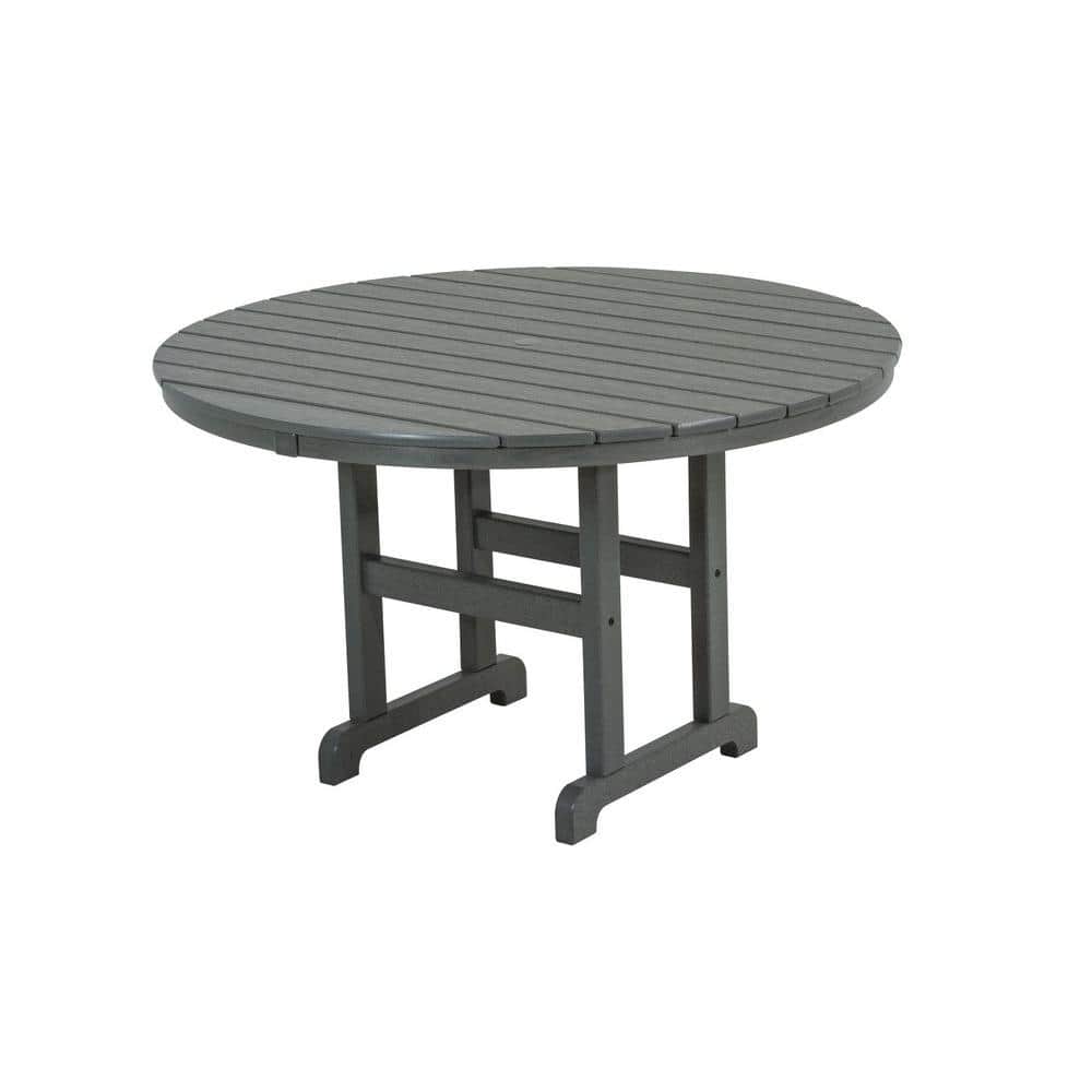 POLYWOOD La Casa Cafe 48 in. Slate Grey Round Patio Dining Table -  RT248GY