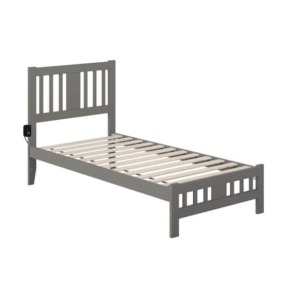 AFI Tahoe Twin Bed with Footboard in Grey AG8960029 - The Home Depot