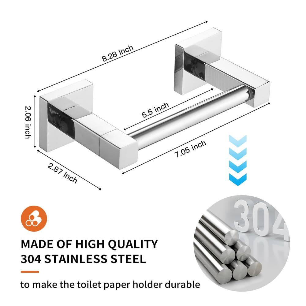 Polished Chrome Wall Mounted Double Post Toilet Paper Holder