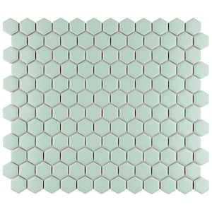 Metro 1 in. Hex Matte Light Green 10-1/4 in. x 11-7/8 in. Porcelain Mosaic Tile (8.6 sq. ft./Case)