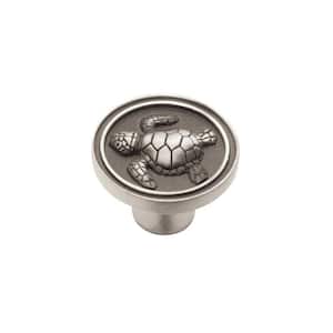 Turtle 1-3/8 in. (35 mm) Brushed Satin Pewter Cabinet Knob