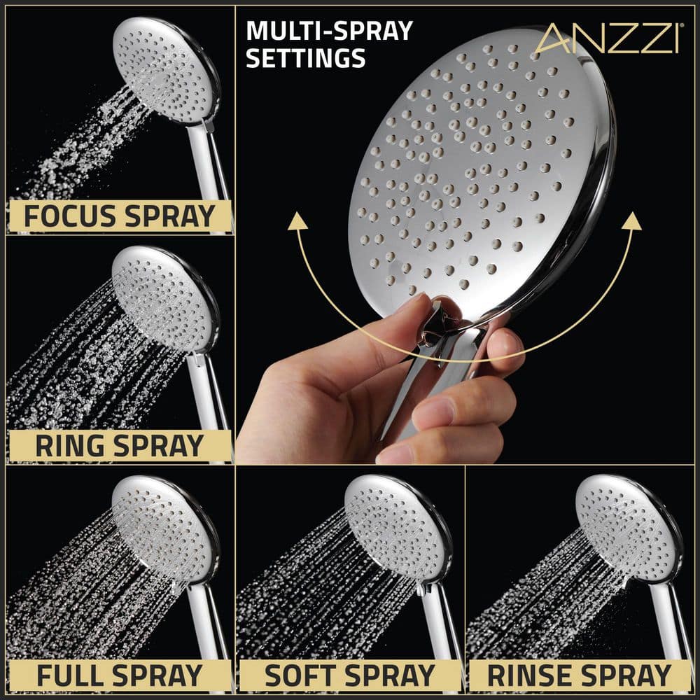 Polished Chrome Adjustable Multi-Head Rainfall Shower System
