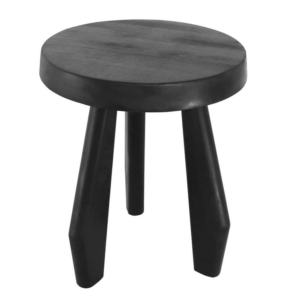 JONATHAN Y Terra 15 in. Rustic Coastal Acacia Wood Tripod Round