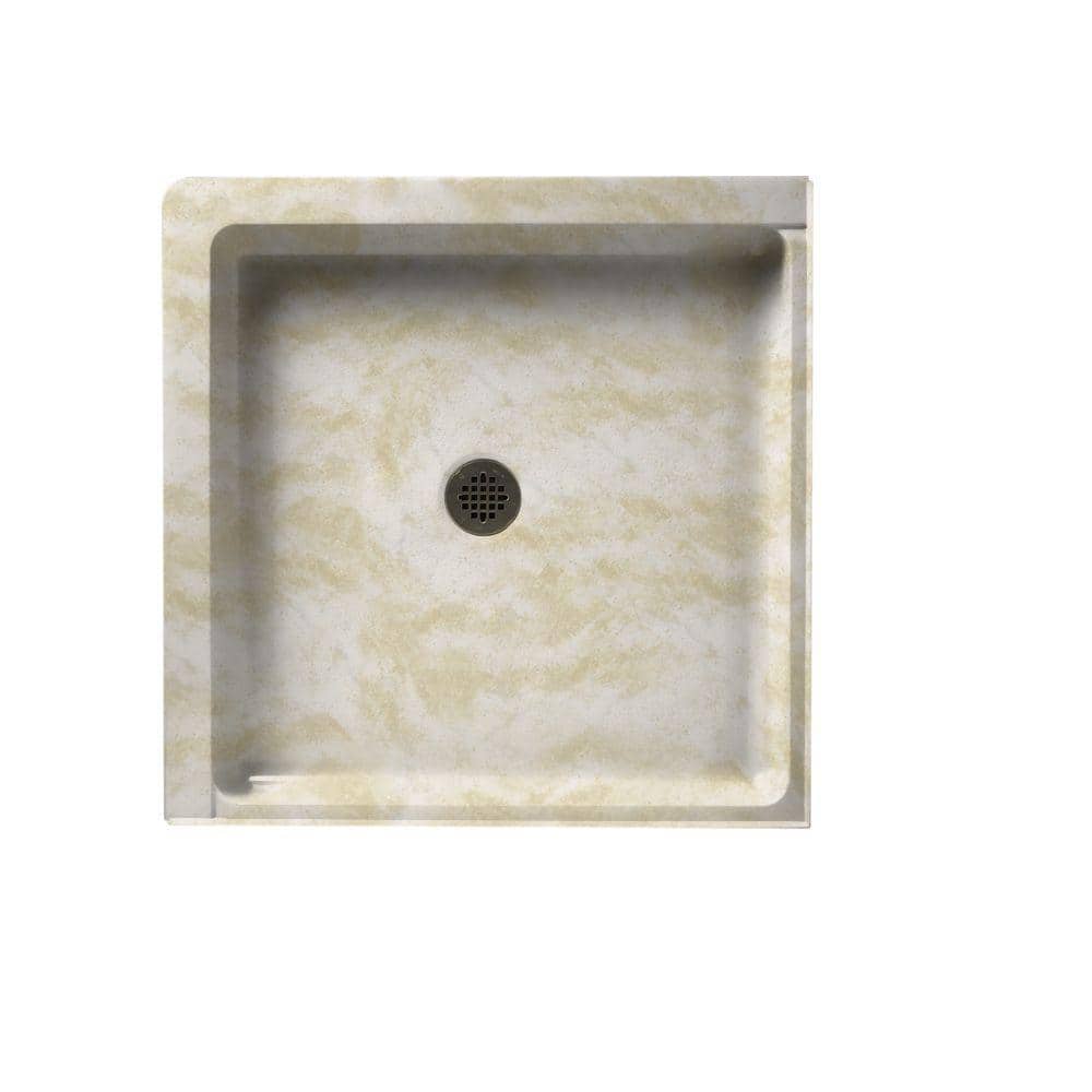 Swan Swanstone 36 in. L x 36 in. W Alcove Shower Pan Base with Center Drain in Cloud White
