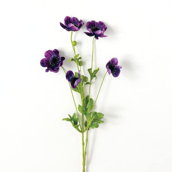 SULLIVANS 31.5 in. Purple Indoor Artificial Anemone Flower Spray