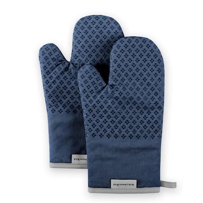 ASD Living Vintage Draper Denim Potholder and Oven Mitt Set