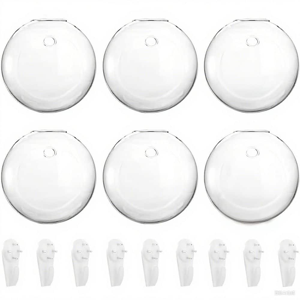6-Pack Wall Hanging Planters Terrarium, 4.7 Inch Glass Oblate Globe Plants Container for Propagating Hydroponics Plants price history on PriceWatchPro