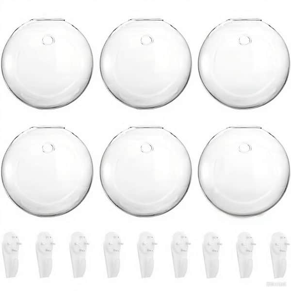 6-Pack Wall Hanging Planters Terrarium, 4.7 Inch Glass Oblate Globe Plants Container for Propagating Hydroponics Plants
